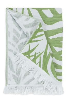Matouk Zebra Palm Print Beach Towel in Jungle