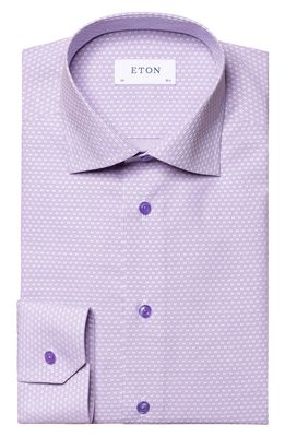 Eton Men's Contemporary Fit Dobby Dress Shirt in Light/Pastel Purple