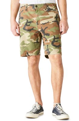 Lucky Brand Stretch Twill Flat Front Shorts in Camo Multi