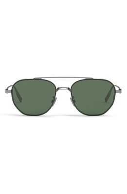 NeoDior 56mm Aviator Sunglasses in Shiny Gunmetal /Green