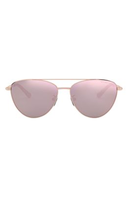 Michael Kors 58mm Mirrored Aviator Sunglasses in Rose Gold