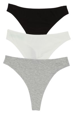 Honeydew Intimates Linds 3-Pack Thongs in Black/ivory/heather Grey