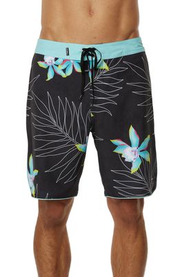 O'Neill Hyperfreak Ulu Floral Print Board Shorts in Black