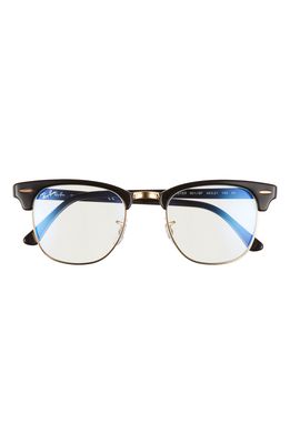 Ray-Ban 49mm Clubmaster Blue Light Blocking Everglasses in Black