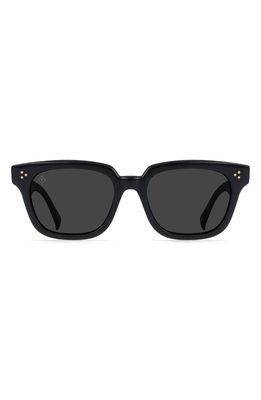 RAEN Phonos 53mm Polarized Square Sunglasses in Crystal Black /Smoke Polar