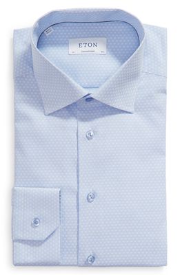 Eton Men's Contemporary Fit Dobby Dress Shirt in Light/Pastel Blue