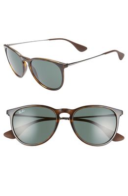 Ray-Ban Erika Classic 54mm Sunglasses in Lite Havana/Green Solid