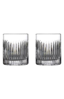 Waterford Aras Short Stories Set of 2 Double Old Fashioned Lead Crystal Glasses