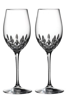 Waterford Lismore Essence Set of 2 Lead Crystal White Wine Glasses in Clear