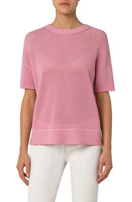 Akris punto Textured Stripe Wool Sweater in 611-Blossom-Cream