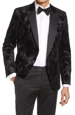 BOSS Cotton Velvet Tuxedo Jacket in Black
