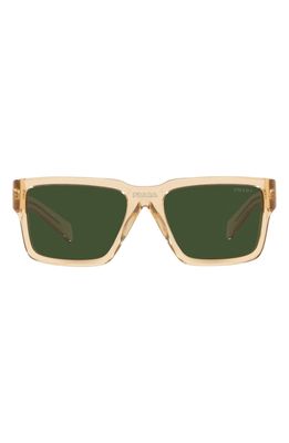 Prada 56mm Rectangular Sunglasses in Amber