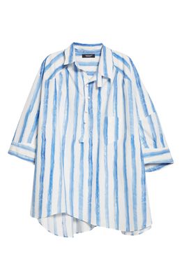 Undercover Women's Stripe Oversize Cotton Shirt in Blue St