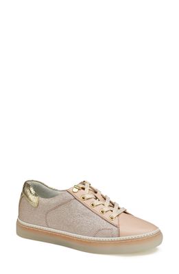 Johnston & Murphy Callie Low Top Sneaker in Champagne Glitter Fabric