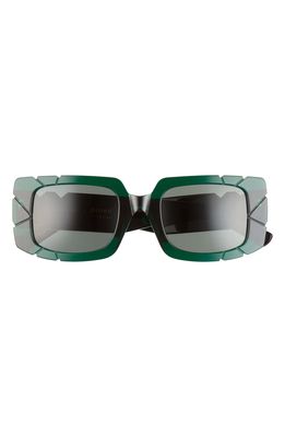 Pared Straight & Narrow 63mm Oversize Rectangular Sunglasses in Emerald/Black Green
