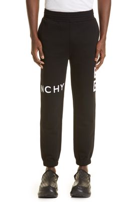 Givenchy 4G Embroidered Slim Fit Cotton Joggers in Black