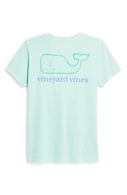 vineyard vines Women's Short Sleeve Whale Graphic Pocket Tee in Crystal Blue