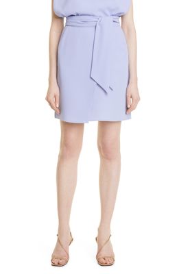 Emporio Armani Faux Wrap Crepe Miniskirt in Lilac