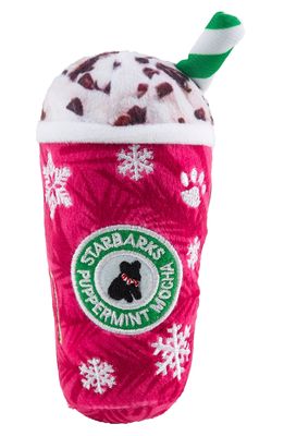 Haute Diggity Dog Starbarks Puppermint Mocha Plush Dog Toy in Red