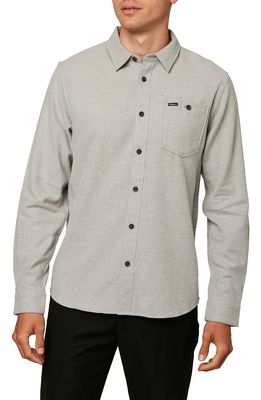 O'Neill Redmond Stretch Cotton Button-Up Shirt in Light Grey