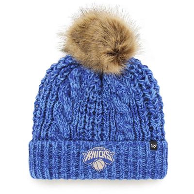 Women's '47 Blue New York Knicks Meeko Cuffed Knit Hat with Pom