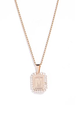 Bracha Royal Initial Card Necklace in Gold- M