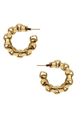 Laura Lombardi Martina Chain Hoop Earrings in Brass