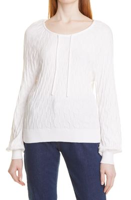 Emporio Armani Textured Sweater in Optic White