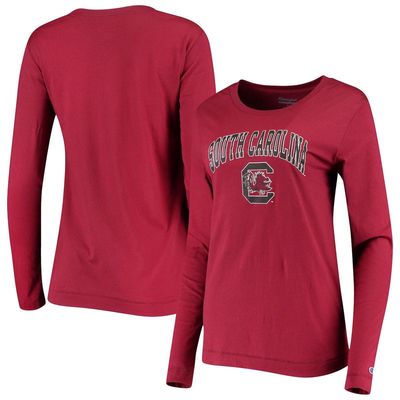 Women's Champion Garnet South Carolina Gamecocks University Arch Logo Long Sleeve T-Shirt