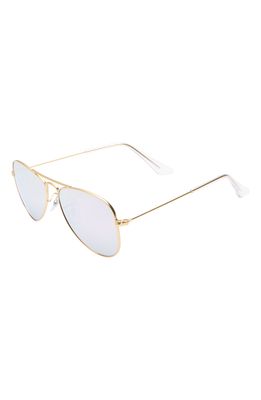 Ray-Ban Junior 50mm Mirrored Aviator Sunglasses in Gold/Lilac Mirror