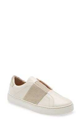 The FLEXX Commuter Sneaker in Ivory/Gold Cristallo Leather