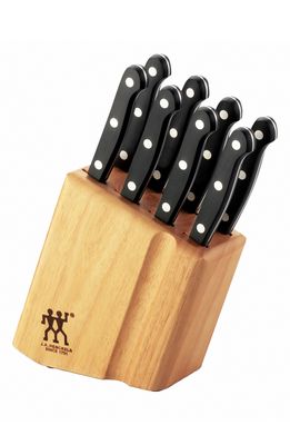 ZWILLING TWIN Gourmet 9-Piece Steak Knife Block Set in Black