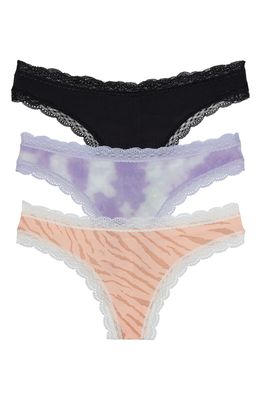 Honeydew Intimates Aiden 3-Pack Thongs in Black/Purple/Pink