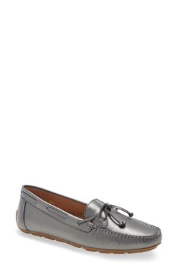 The FLEXX Hallie Loafer in Gun Metal Lam Metal Leather