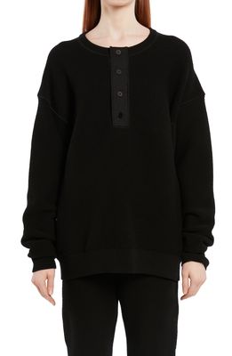 The Row Grelda Oversize Waffle Knit Sweater in Black