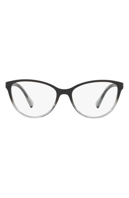 AX Armani Exchange 53mm Cat Eye Reading Glasses in Transparent Black
