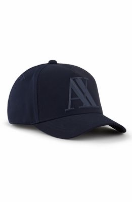 Armani Exchange Rubber Logo Baseball Cap in Navy