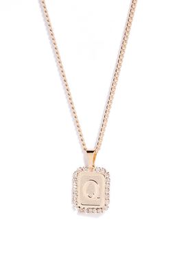Bracha Royal Initial Card Necklace in Gold- Q