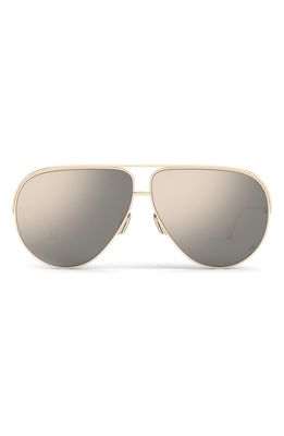 EverDior 65mm Aviator Sunglasses in Shiny Gold Dh /Smoke Mirror