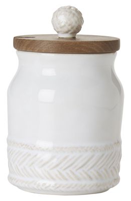 Juliska Le Panier Ceramic Sugar Pot in Whitewash