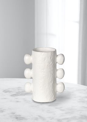 Sanya Metal Small Vase, White