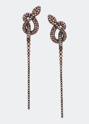 Yellow Gold Brown Diamond Earrings from The Snake Collection