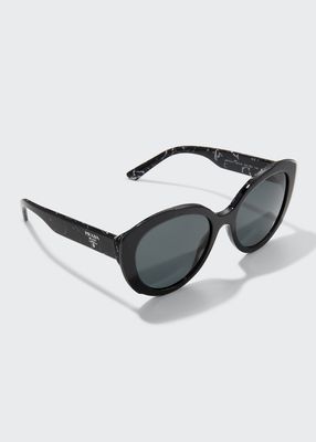 Marble Round Plastic Sunglasses