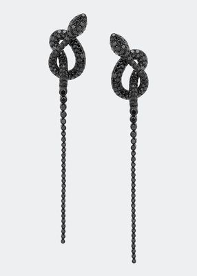 White Gold Black Diamond Earrings from The Snake Collection