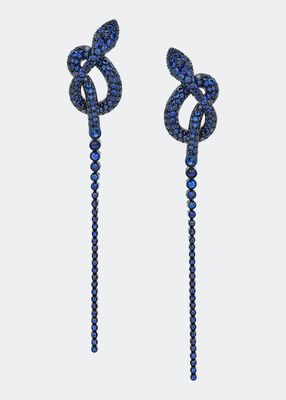 White Gold Blue Sapphire Earrings from The Snake Collection