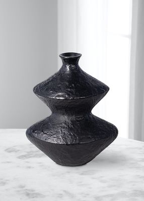 Poe Metal Vase, Black