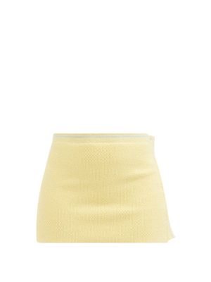 Jacquemus - Sorbetto Nylon-blend Terry Mini Skirt - Womens - Light Yellow