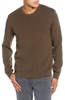 French Connection Milano Regular Fit Crewneck Sweater in Loden Green