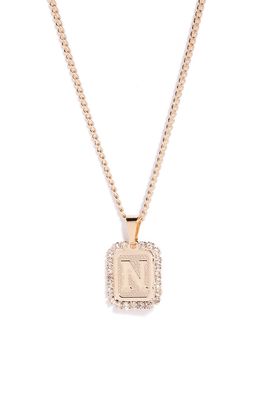 Bracha Royal Initial Card Necklace in Gold- N