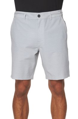 O'Neill Stockton Stripe Hybrid Water Resistant Shorts in Light Grey
